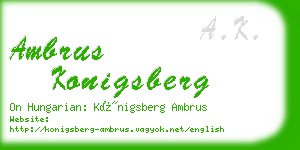 ambrus konigsberg business card